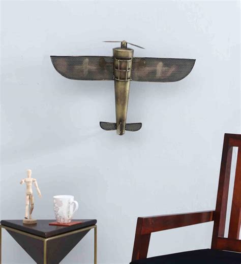 Metal Vintage Retro Aeroplane Wall Hanging Showpiece – Decors Mantra