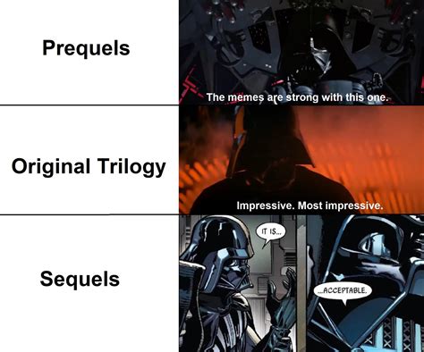 Each trilogy summed up in a Vader quote: : r/PrequelMemes