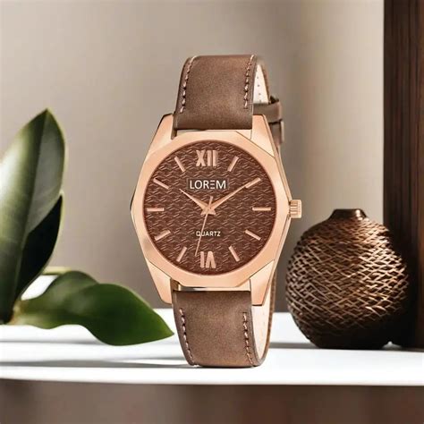 LOREM Brown 3d embossed Dial Analog Watch For Women LR330 – HalfPe