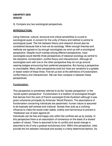 Sociological Perspectives- Assignment - Google Docs - ABHIPRITI SEN ...