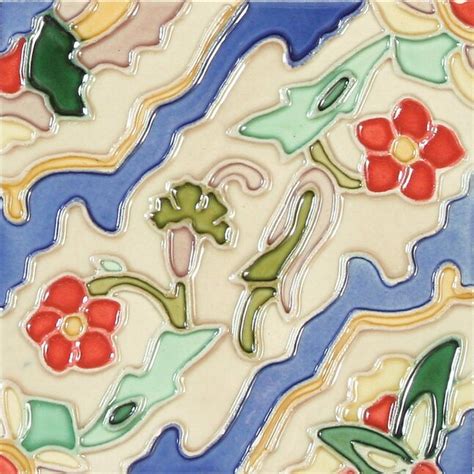 Solistone Hand-Painted Ceramic Rio 6-in x 6-in Glazed Ceramic Tile (2.5 ...