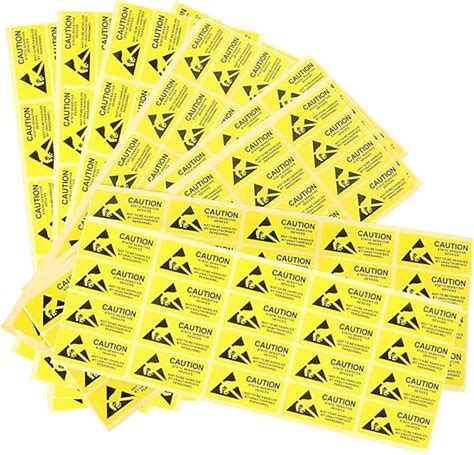 Sky 100 Pcs of Yellow ESD Anti-Static Sealing Caution Stickers and ...