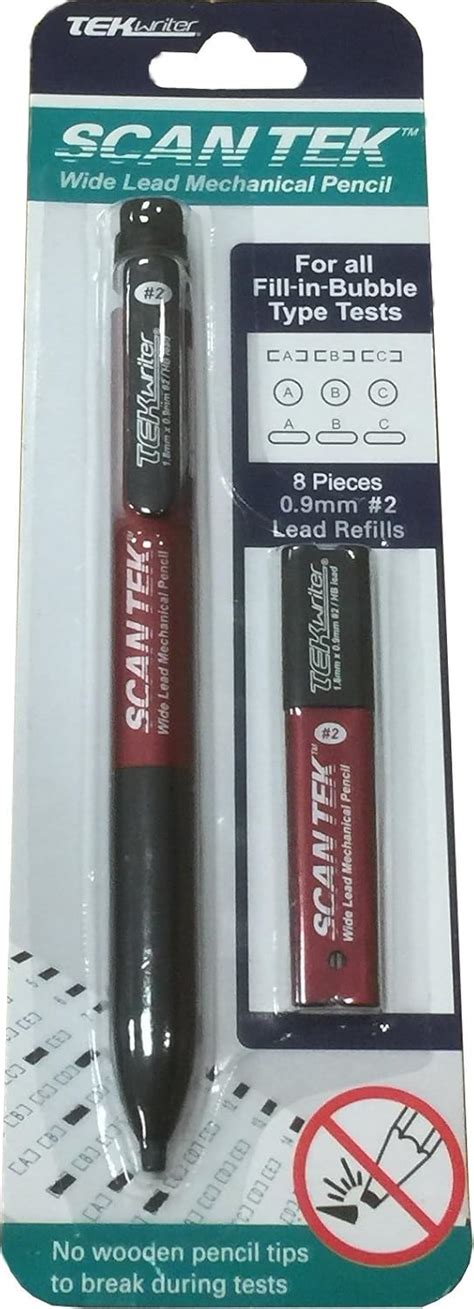 ScanTEK Wide Lead Mechanical Pencil 0.9mm #2 with 8 Refills : Amazon.in ...