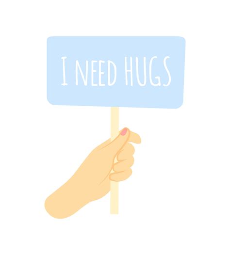 I need hugs banner in hand. Vector love quote. T-shirt print template ...