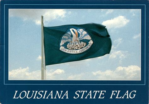 Louisiana, state flag, symbolism, pelican, Union, Justice, Confidence ...