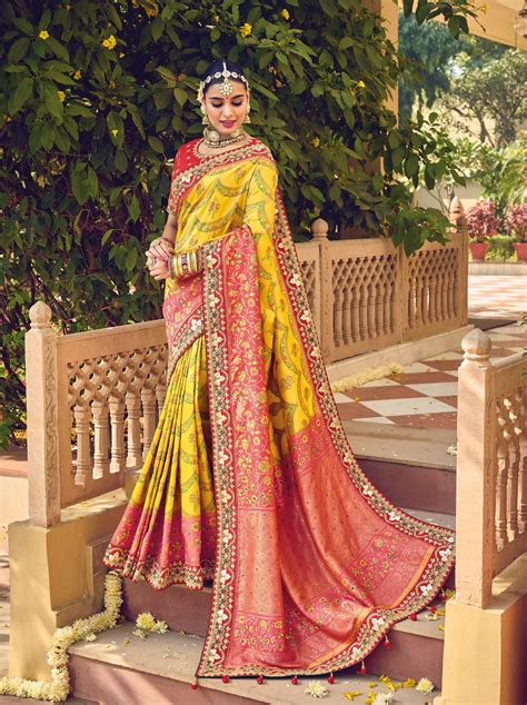 Wedding Special Patan Patola Silk Saree | Shaadi Reception Haldi Dress ...