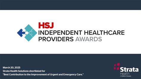 HSJ Independent Healthcare Providers Awards 2025 | Strata Health ...