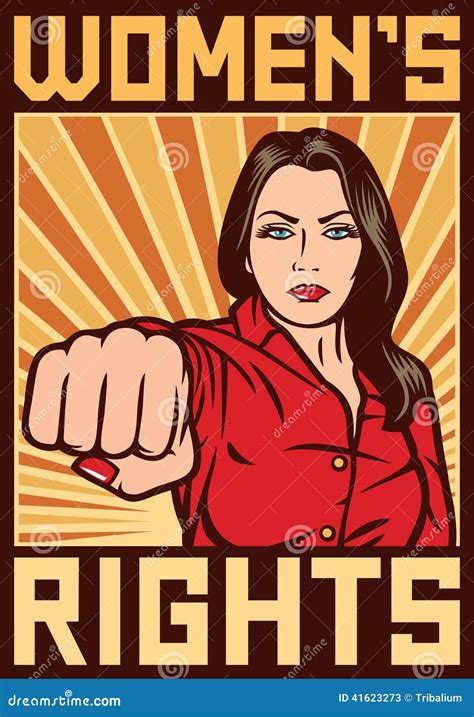 Women`s rights poster stock vector. Illustration of power - 41623273