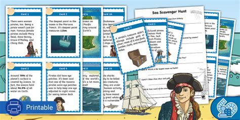 Beach Scavenger Hunt Game - Pirate Hunt - Summer Activities