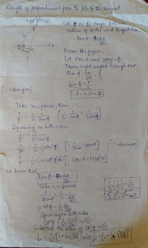 with the usual notations, prove that 1/p² = 1/r² + 1/r⁴(dr/d tita)² ...