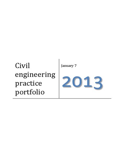 Civil Engineering Practice Portfolio | PDF | Engineering | Cognition