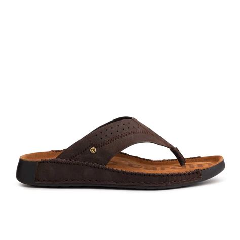 Buy Pierre Cardin Brown Leather Flip Flops for Men