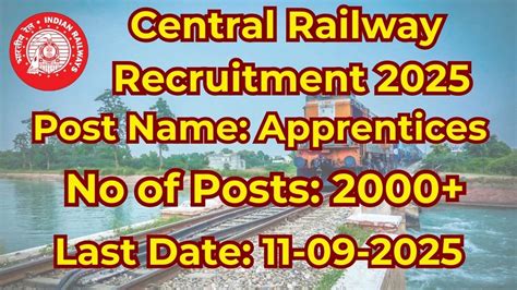 Central Railway Apprentices Recruitment 2025 Notification Out Apply ...