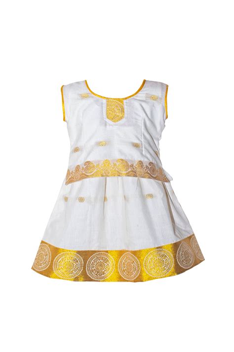 Buy Girl's Kid's Kerala Onam Pattu Pavadai, Indian Ethnic Wear for Kids ...