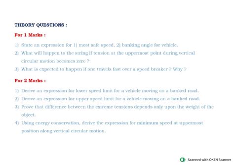 Phy board examination based questions - THEORY QUESTIONS : For 1 Marks ...