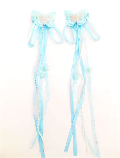 butterfly hair clips for girls and children fancy blue color hair pins ...