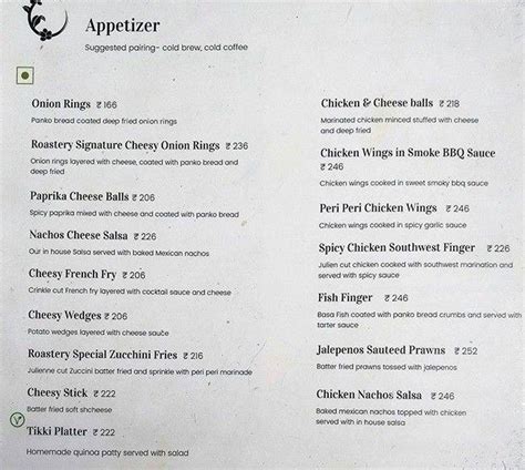 Menu at Roastery Coffee House ! Hyderabad, Hyderabad, 418