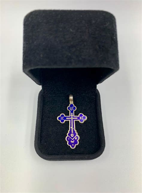 Fine Antique Russian Orthodox Cobalt Enamel Silver Cross, 19th Century For Sale at 1stDibs ...