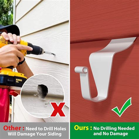 BoodaBrand Vinyl Siding Hooks for Hanging (12 Pack), No Nails & India ...