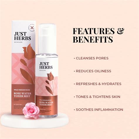 Just Herbs Rose Water Online - Steam Distilled Rose Water Spray For Face