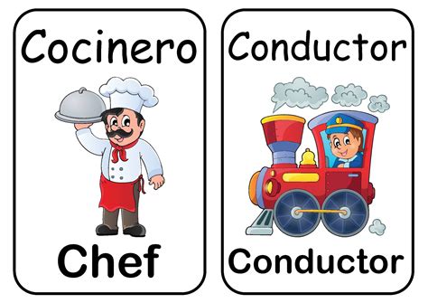 JOBS - Spanish Flash Cards - Vocabulary Study flashcards with English ...