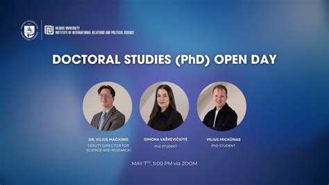 Doctoral Studies (PhD) Open Day at IIRPS VU, Online event, Vilnius ...
