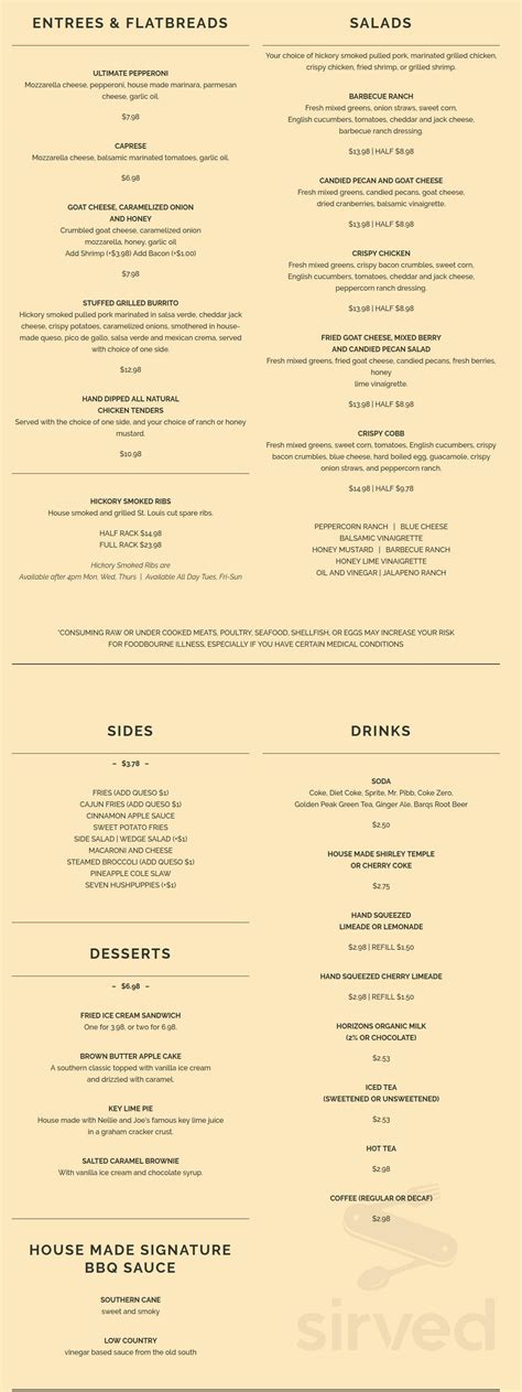Menu - Richmond VA's Wood & Iron Gameday Restaurant and Bar | Sirved