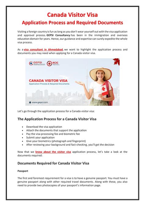 Canada Visitor Visa: Application Process and Required Documents by ...