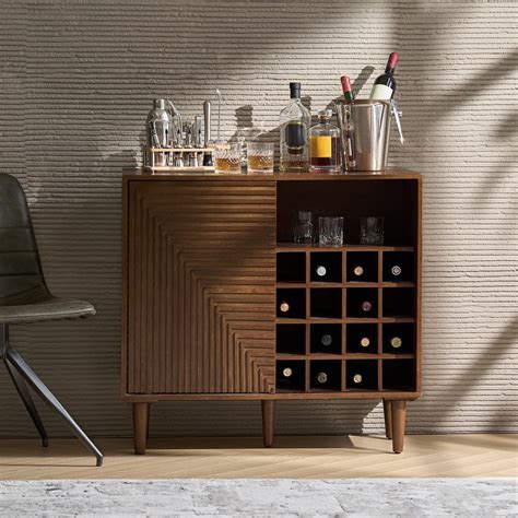 Amazon.com: Modway Render Mid-Century Modern Wine Bar Cabinet in Walnut ...
