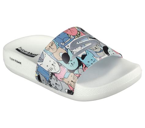 Skechers White/Multi Hyper Slide Pawsome Womens Slide In Sandal - Style ...