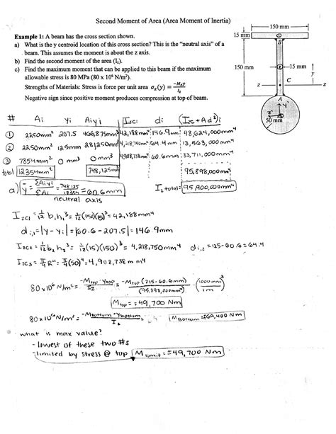 Second Moment of Area - ENGR 2120 - Studocu