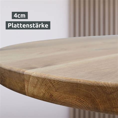 Runde Tischplatte aus massiver Eiche