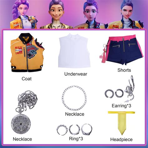 Kpop Demon Hunters Cosplay Costume, Anime Halloween Outfit, Rumi, Zoey ...