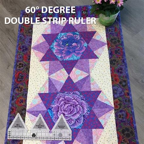 Buy 60 Degree Double Strip Ruler, Double Strip Quilting Ruler, Ruler ...