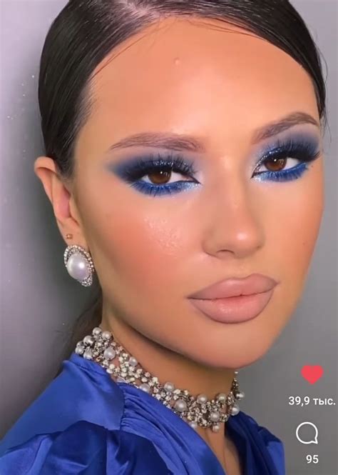 eye makeup on navy blue dress