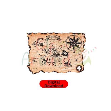 Buy Pirate Map Digital Download DIGITAL DOWNLOAD Elf Digital Download ...
