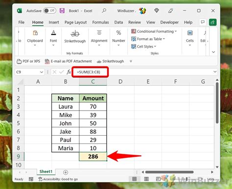 How to Add Text Plus Sum to Excel 的图像结果