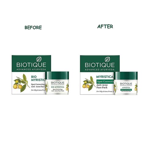 Biotique Myristica Acne Control Spot Correction Face Pack - 20 gms ...