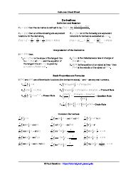 Image result for Calculus 2 Cheat Sheet