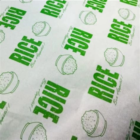 Jual Kertas Wax RICE 22.5x27 isi 100 lbr Paper Bungkus Nasi Print KFC ...