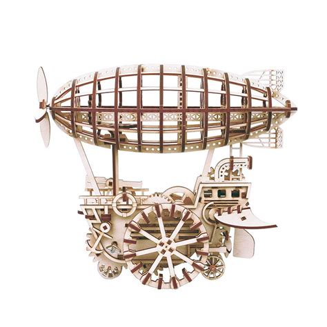 Buy 3D Assembly Wooden Puzzle Laser-Cut Locomotive Kit Mechanical Gears ...