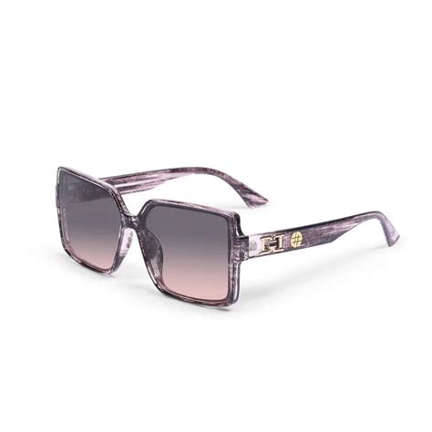 Cipher | Pink Black Texture Large Full Rim Rectangle Sunglasses for Wo