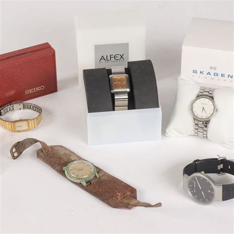 Max Rene, Alfex, Seiko, Timex m.fl. En samling armbåndsure (6 ...