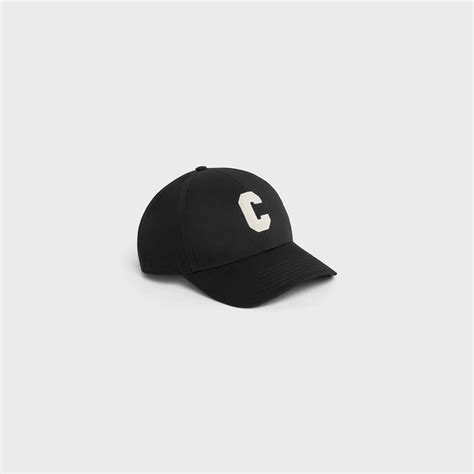 Initial baseball cap in cotton - BLACK | CELINE