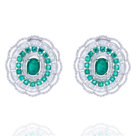 Elysian Diamond Emerald Earrings