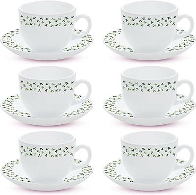 Buy Larah by Borosil Shadow Opalware Cup Set of 6 pcs | Tea/Coffee Cups ...