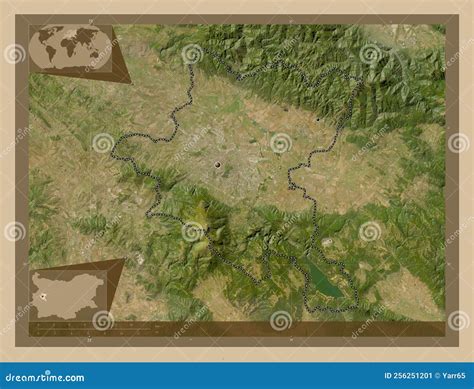 Grad Sofiya, Bulgaria. Low-res Satellite. Major Cities Stock ...