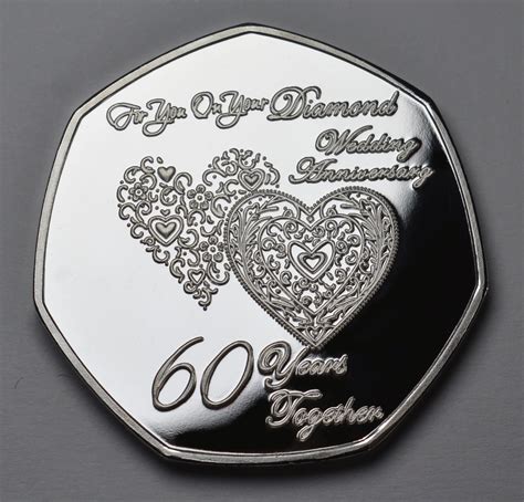 Pair of 60th DIAMOND WEDDING ANNIVERSARY Silver & 24ct Gold - Etsy