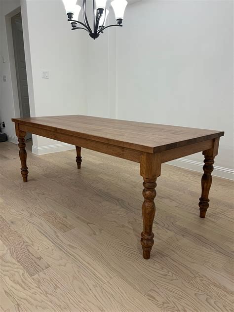 Farmhouse Turned Leg Dining Table – The Woodhills by David V.