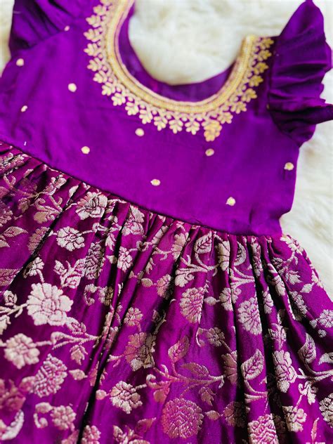 Wine Banarasi Silk Ethnic Wear for Girls / Baby Girl – Baby&Me